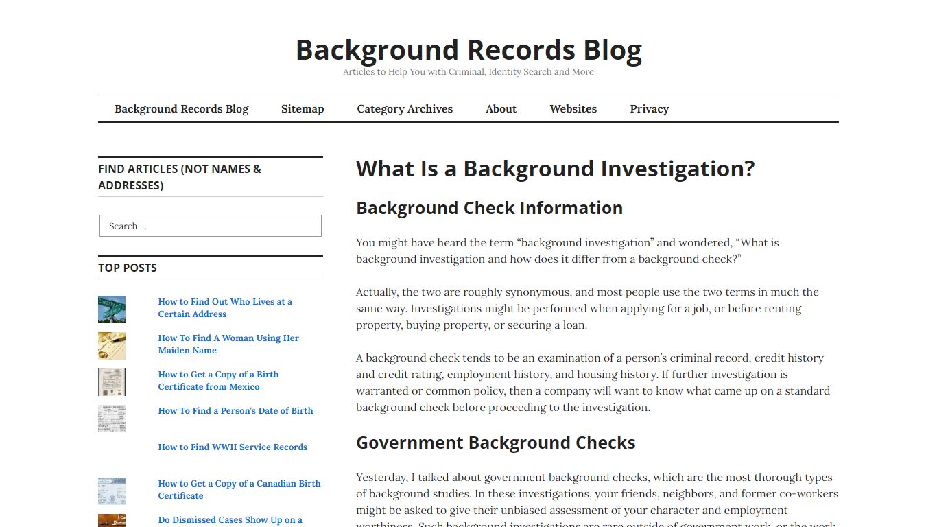 What Is a Background Investigation? | Background Records Blog